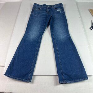 American Eagle Jeans Women's 29x28* Low Rise Kick Boot Blue Faded Denim Tag 4S